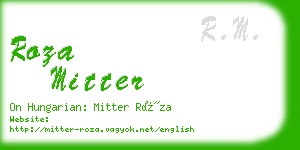 roza mitter business card